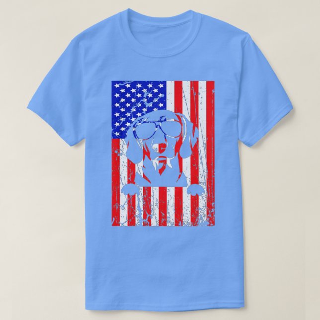 Camiseta American Flag Patriotic Labrador Retriever Owner 4 (Frente do Design)