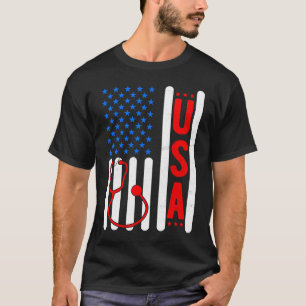 Camiseta American Flag Patriotic USA Nurse Life RN LPN CNA