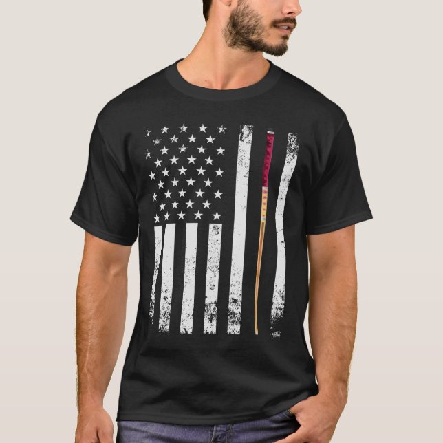 Camiseta American Flag Pool Stick (Frente)
