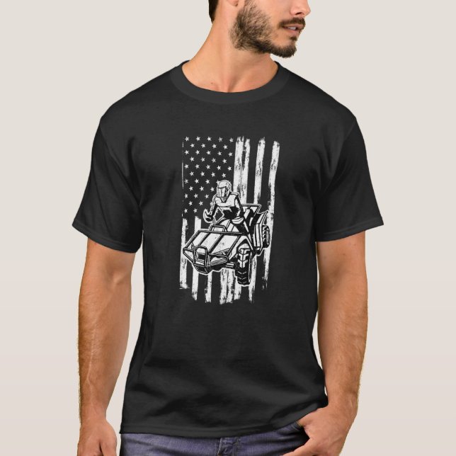 Camiseta American Flag Quad Rider Atv Extreme Sports Mo (Frente)