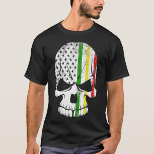Camiseta American Flag Rasta Reggae Skull
