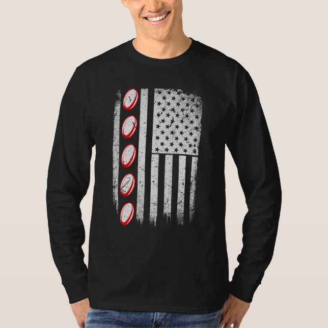 Camiseta American Flag Rugby Team Retro Rugby (Frente)