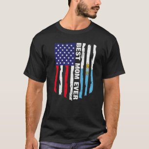 Camiseta American Flag & San Marino Melhor Mãe Já Fami