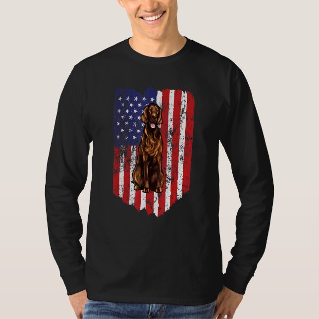 Camiseta American Flag Setter Irish Usa (Frente)
