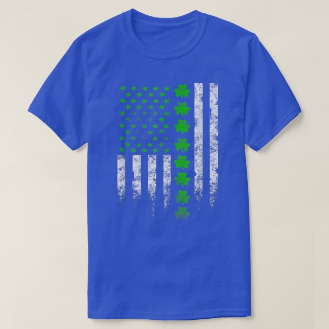 Camiseta American Flag Shamrock Clover Happy St Patricks Da (Frente do Design)
