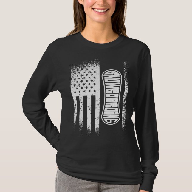 Camiseta American Flag Snowboarding (Frente)