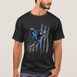 Camiseta American Flag Snowmobile Shirt Men Snowmobile Ridi
