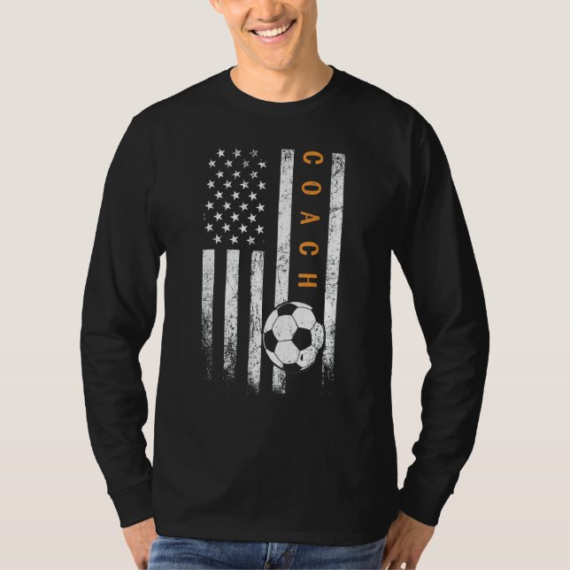 Camiseta American Flag Soccer Coach Soccer Trainer Coaching (Frente)