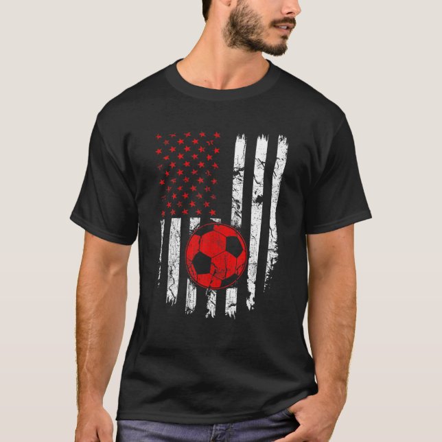 Camiseta American Flag Soccer USA Patriótico Sport Lover Ch (Frente)