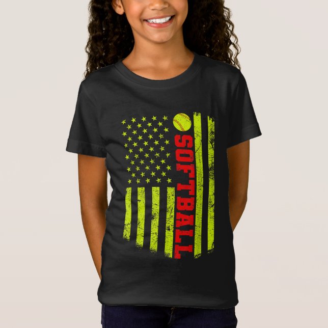 Camiseta American Flag Softball EUA (Frente)