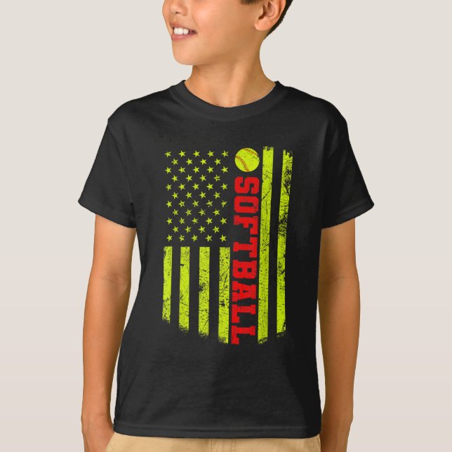 Camiseta American Flag Softball EUA (Frente)