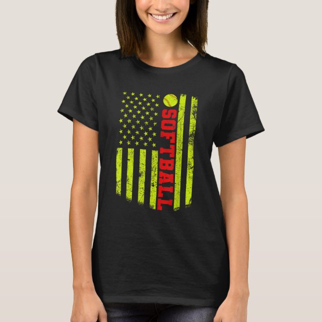 Camiseta American Flag Softball EUA (Frente)