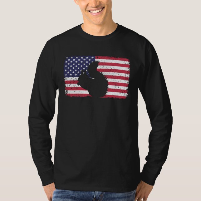 Camiseta American Flag Squirrel 4th of July Squirrel (Frente)