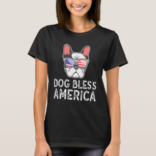 Camiseta American Flag Sunglass French Buldog