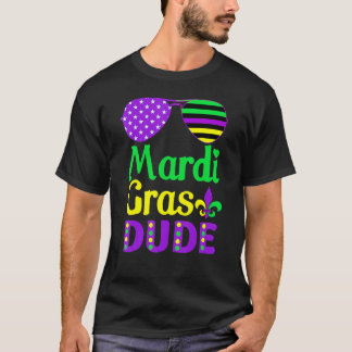 Camiseta American Flag Sunglasses Mardi Gras Dude