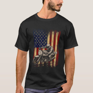 Camiseta American Flag Super Bike Moto Gp 4º Do Julho Dirt