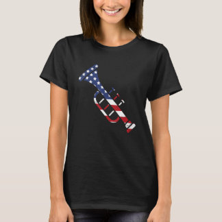 Camiseta American Flag Trumpet Brass Musical Instrument Cla
