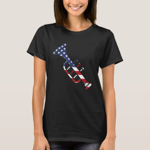 Camiseta American Flag Trumpet - Instrumento Musical Cla