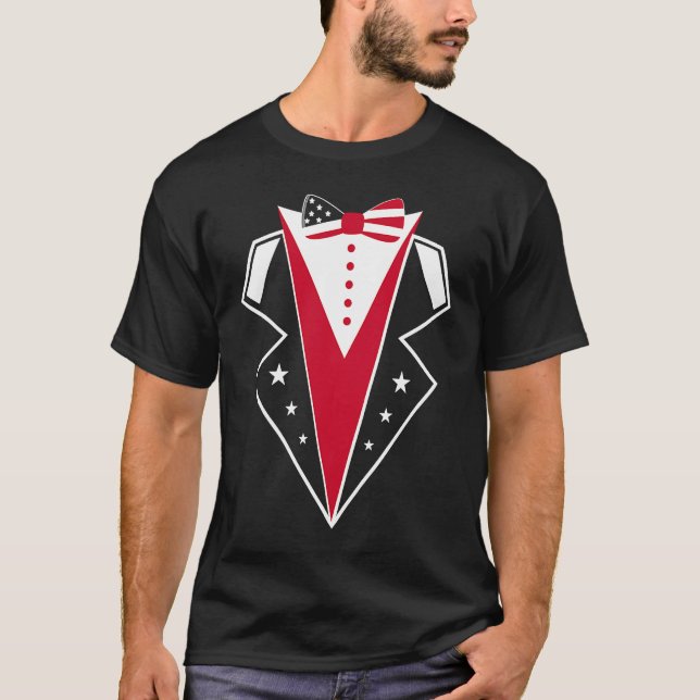 Camiseta American Flag Tuxedo Fourth 4th of July American F (Frente)