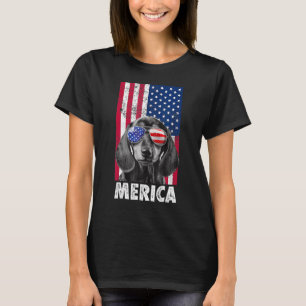 Camiseta American Flag Usa 4 De Julho Dachshund Doxie Ween