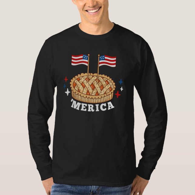 Camiseta American Flag USA Apple Pie Merica 4th of July (Frente)