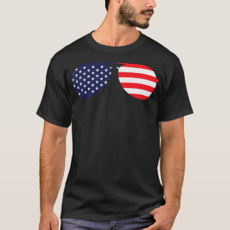 Camiseta American Flag USA Aviator Sunglass