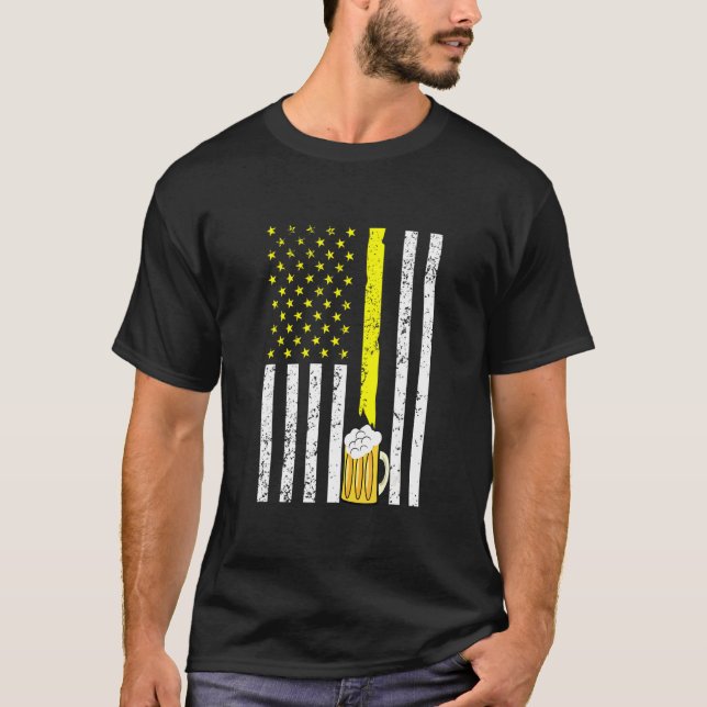 Camiseta American Flag Usa Beer Artesanato Brewery 4 De Jul (Frente)