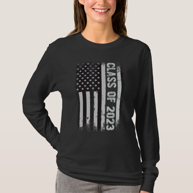 Camiseta American Flag USA Graduation Cass of 2023 Senior 2 (Frente)