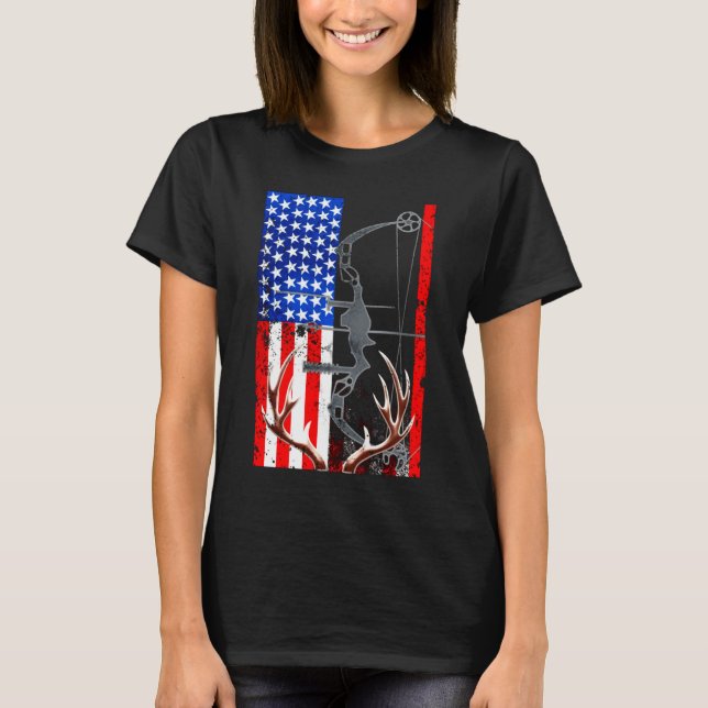 Camiseta American Flag USA Hunter Bow (Frente)