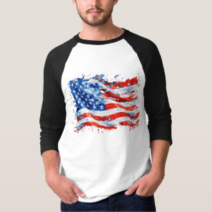 Camiseta American Flag USA Watercolor 4 de julho