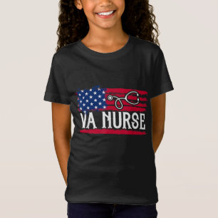 Camiseta American Flag VA Nurse Patriotic 4 de julho Vinta