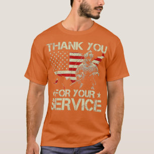 Camiseta American Flag Veteran Day Obrigado pelo seu serviç