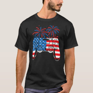 Camiseta American Flag Video Game Controller Happy 4th Of J