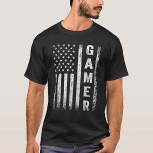 Camiseta American Flag Vintage Gamer Video Game Boys