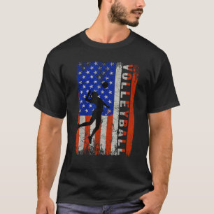 Camiseta American Flag Voleibol Girl Teen Women USA Patri