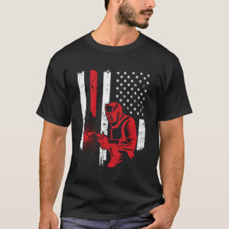 Camiseta American Flag Welder Solder Vintage Metal Worker