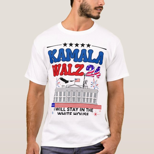 Camiseta American Flag White House Kamala Walz Quote Lover (Frente)