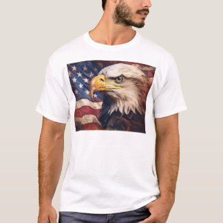 Camiseta American Flag with Bald Eagle Head
