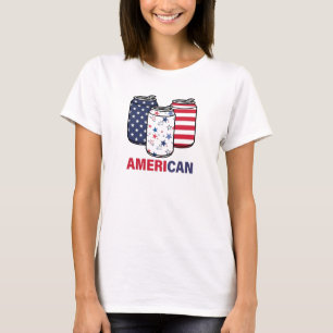 Camiseta American Flag Women USA Star Strips Quarto de julh