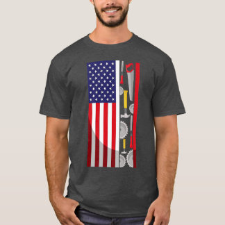 Camiseta American Flag Woodworker Tools penter Patriotic