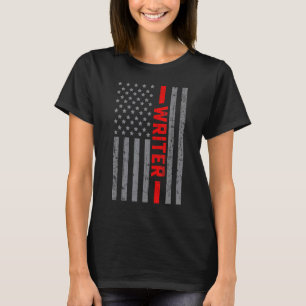 Camiseta American Flag Writer US Flag Vintage for Men Pai