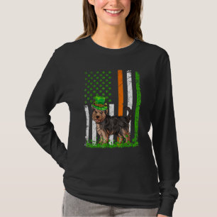 Camiseta American Flag Yorkshire Terrier Dog St Patricks D