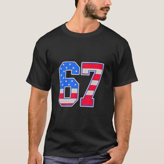 Camiseta American Flage 67 Seis Sete Meme (Frente)