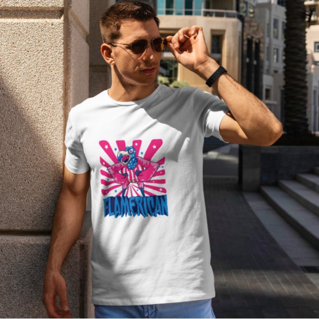 Camiseta American Flamingo Cartoon (Criador carregado)