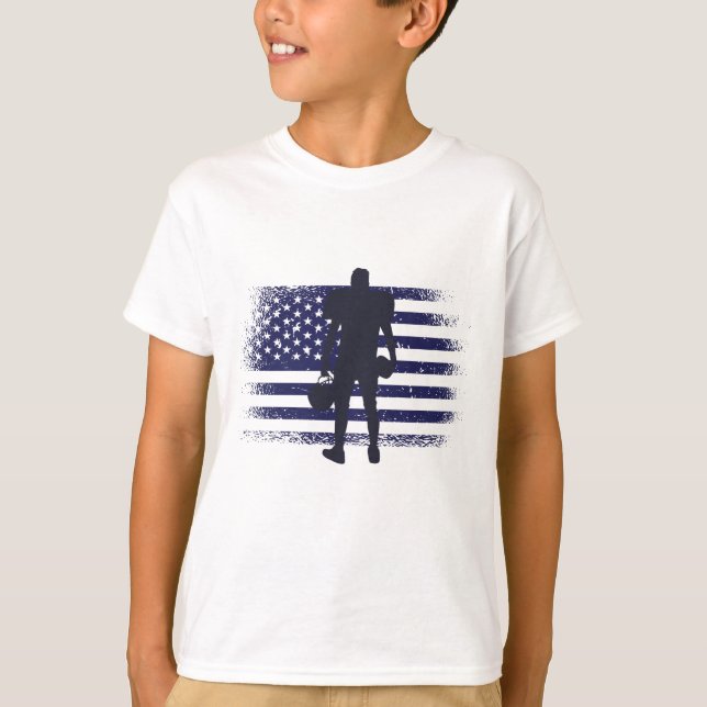 Camiseta American Football Fan Jersey Shirt USA Flag (Frente)