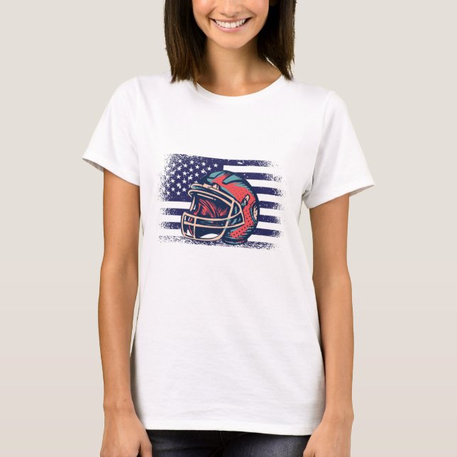 Camiseta American Football Fan Jersey Shirt USA Flag (Frente)