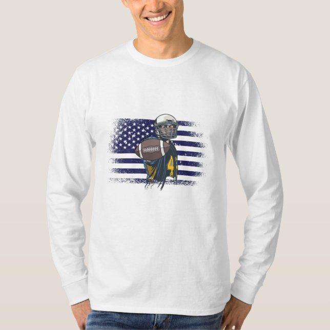 Camiseta American Football Fan Jersey Shirt USA Flag (Frente)