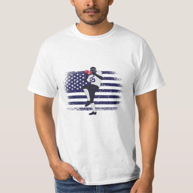 Camiseta American Football Fan Jersey Shirt USA Flag (Frente)