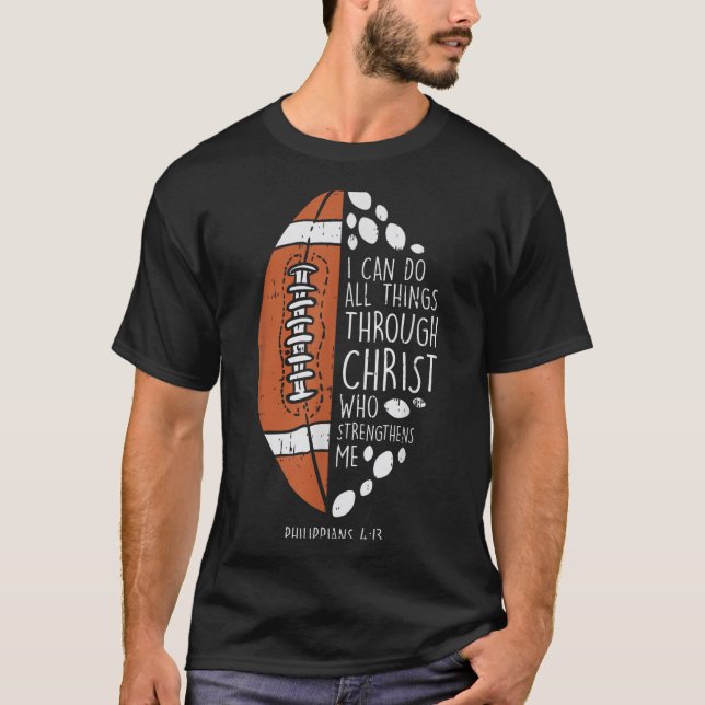Camiseta American Football I Can Do Things Bible God Jesus  (Frente)
