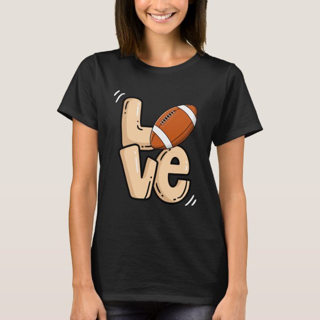 Camiseta American Football Love Valentine's Rugby Sports Pl (Frente)